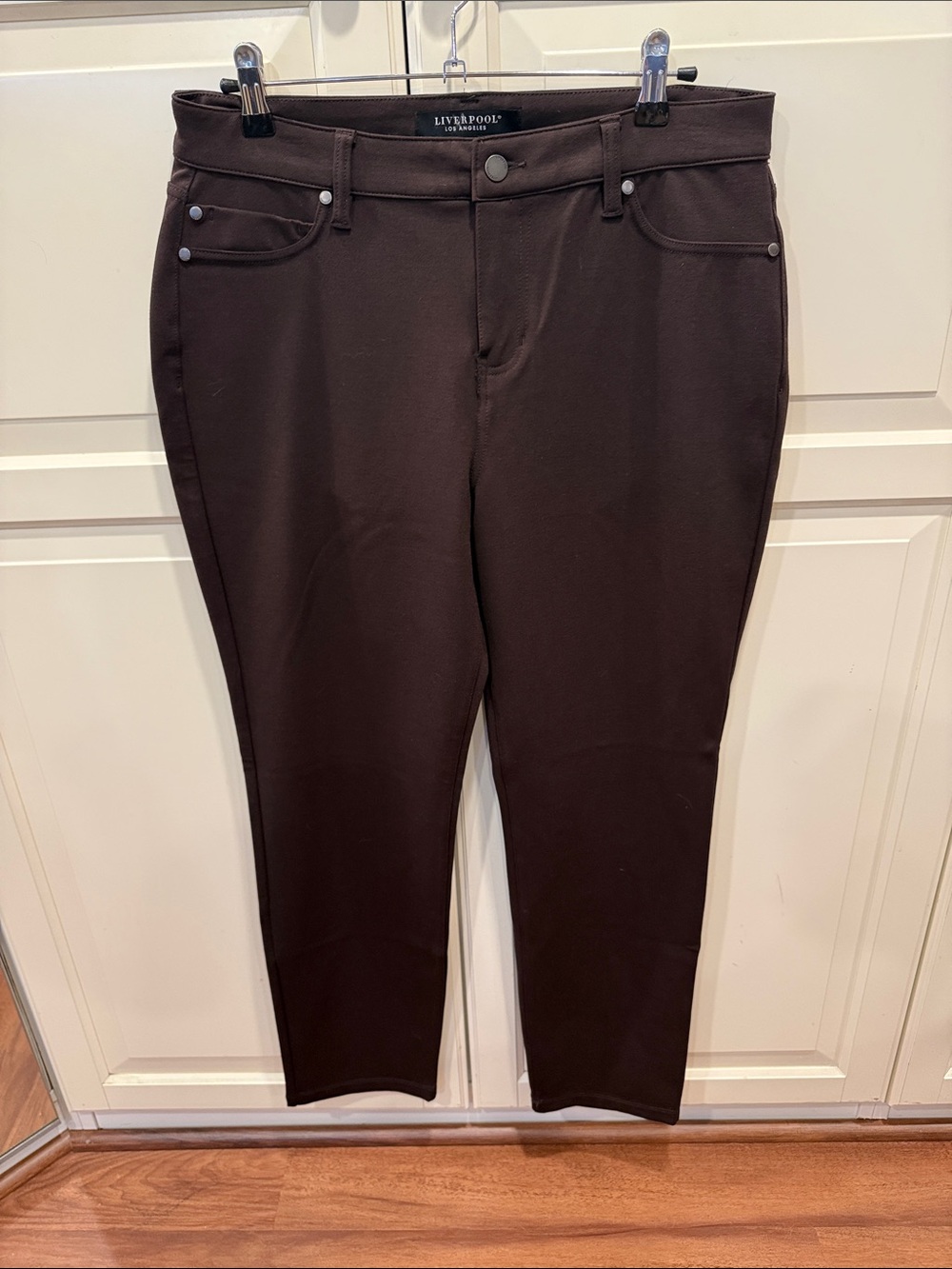 Liverpool Brown Ponte Stretch Trousers